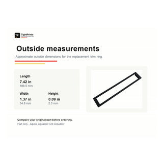 Alpine ERE-G190 / G-180 / 3318 Trim Ring outside measurements - TightPrints product photo