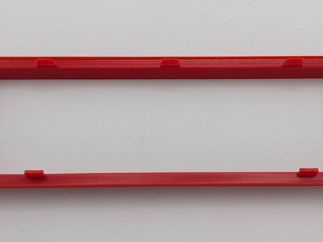 Red Alpine CD radio replacement bezel trim ring surface texture detail