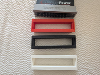 Precision Power PPI E-7 1 DIN one-piece faceplate bezel color options with Precision Power PPI E-7 fitment reference