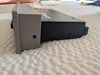 Precision Power PPI E-7 1 DIN one-piece faceplate bezel left side depth view on PPI E-7