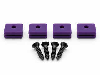 Purple Hifonics Generation X replacement mounting kit showing four feet and four included screws