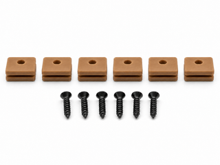 Tan Hifonics Series VII and VIII replacement mounting kit showing six feet and six included screws