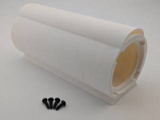 White replacement ported enclosure for B2 Audio Rampage RC2 with four included screws; subwoofer not included