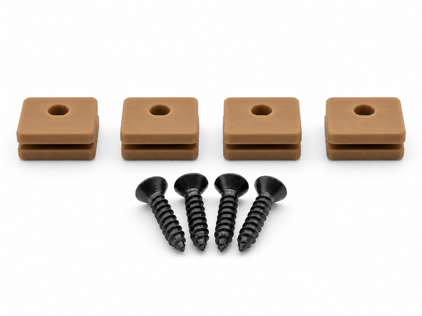 Tan Hifonics Generation X replacement mounting kit showing four feet and four included screws