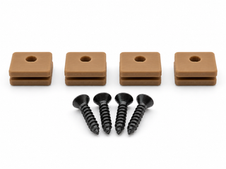 Tan Hifonics Generation X replacement mounting kit showing four feet and four included screws