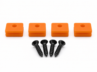 Orange US Acoustics USA and USX replacement mounting kit showing four feet and four included screws