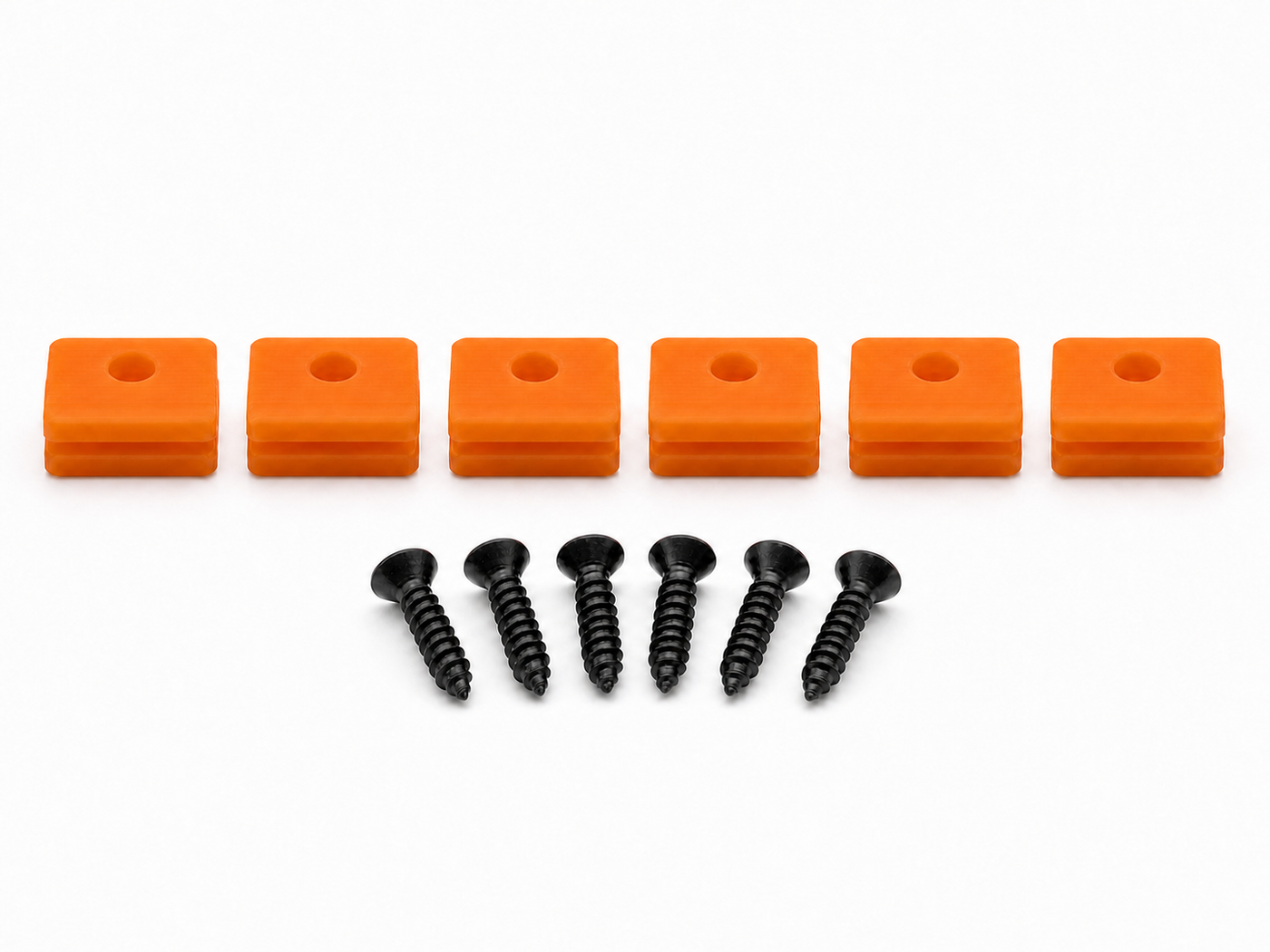 Orange Hifonics Series VII and VIII replacement mounting kit showing six feet and six included screws