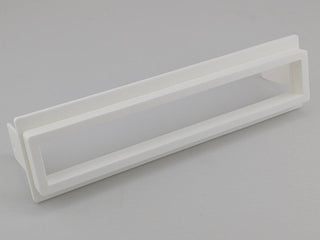 White TightPrints two-piece replacement faceplate and fitment-based bezel set for Alpine ERE-G180, G-180, 3318, 3331, and 3321, angled front view