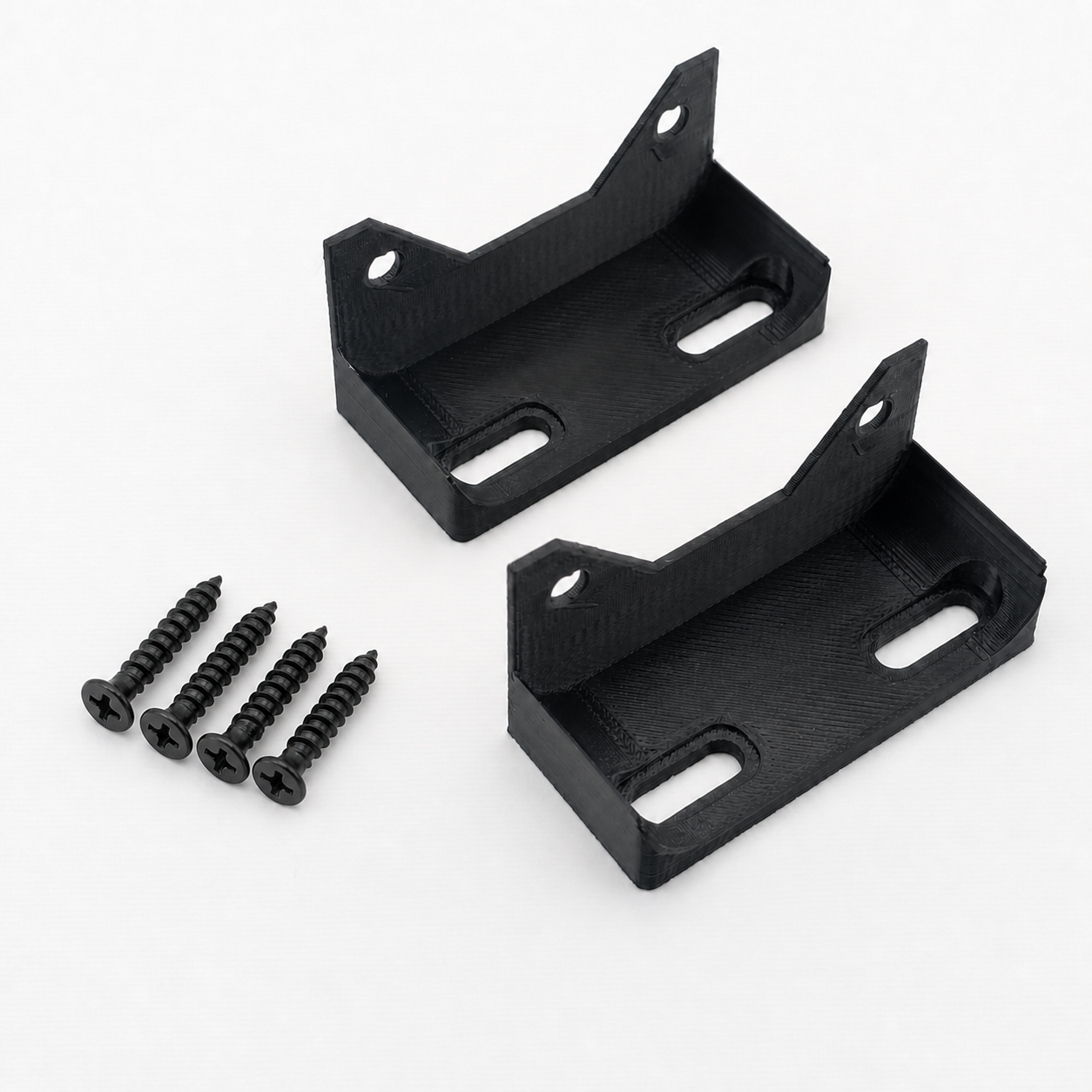 Black TightPrints vertical amplifier mounting feet set with four black screws for compatible Kicker 43CXA and 46CXA amplifiers, two feet included