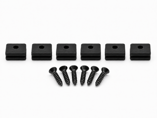 Black Hifonics Series VII and VIII replacement mounting kit showing six feet and six included screws