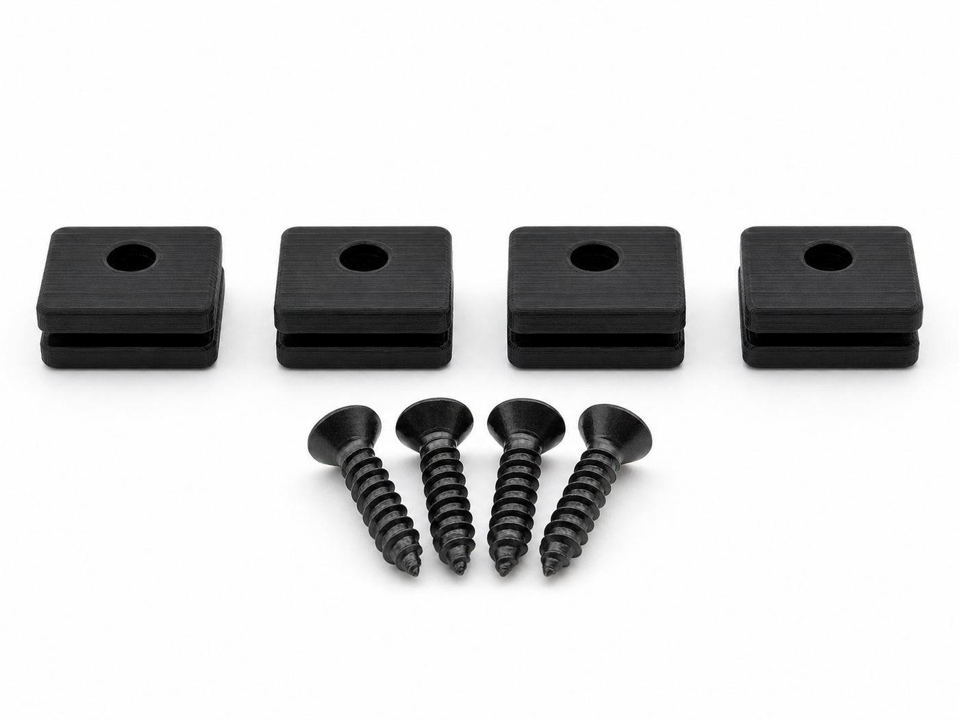 Black Hifonics Generation X replacement mounting kit showing four feet and four included screws