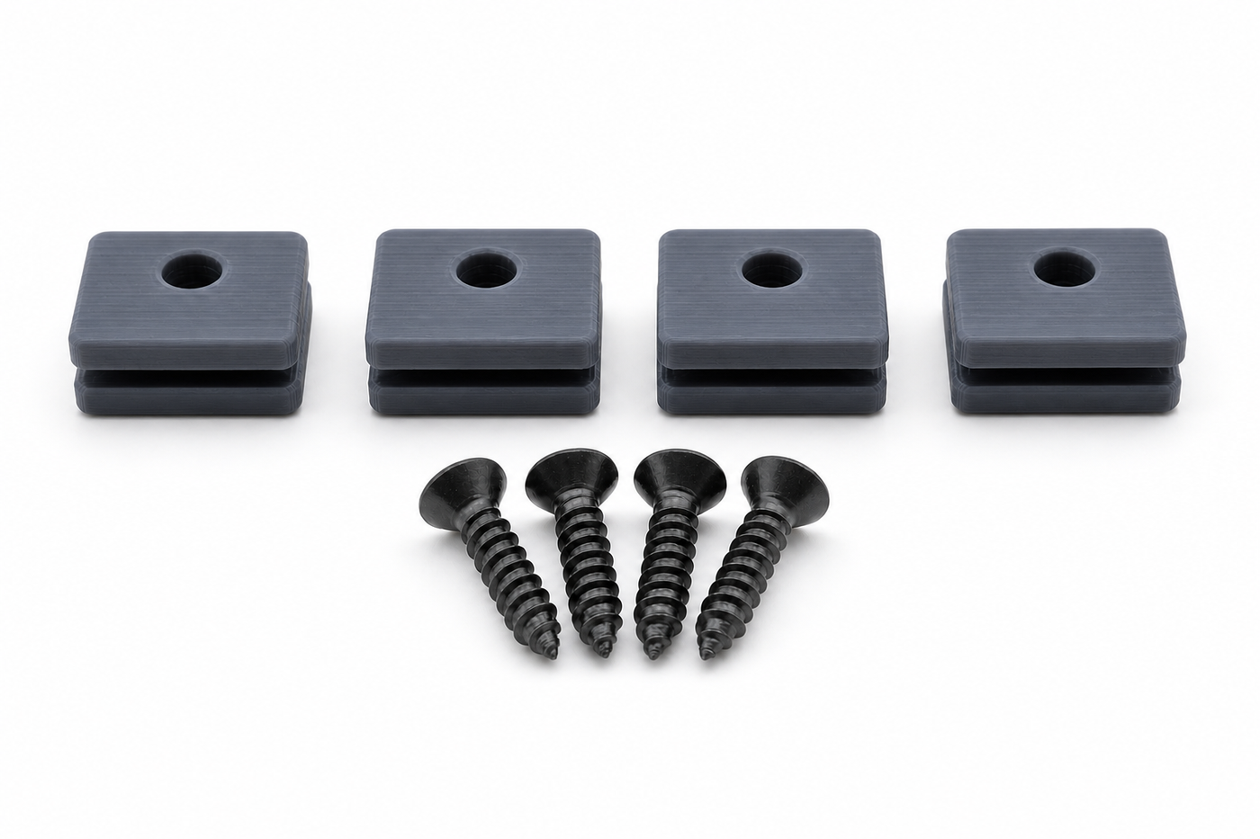 Gray Hifonics Generation X replacement mounting kit showing four feet and four included screws