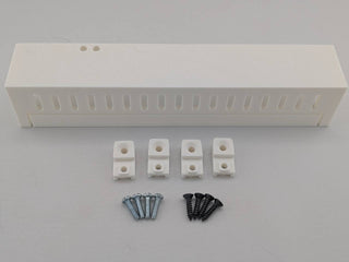 White Kicker amplifier cover mounting feet kit with four silver screws and four black screws