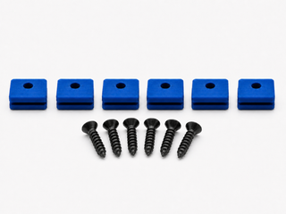 Blue Hifonics Series VII and VIII replacement mounting kit showing six feet and six included screws
