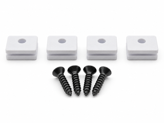 White Hifonics Generation X replacement mounting kit showing four feet and four included screws