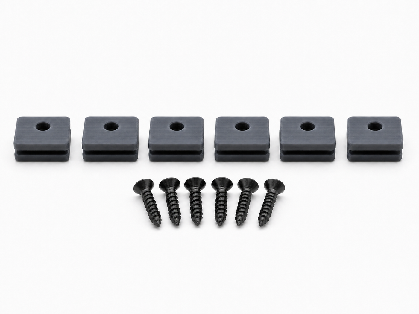 Gray Hifonics Series VII and VIII replacement mounting kit showing six feet and six included screws