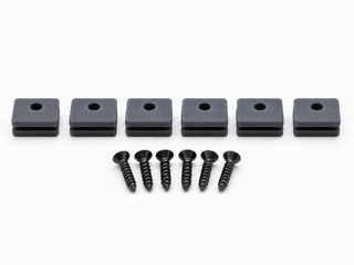 Gray Hifonics Series VII and VIII replacement mounting kit showing six feet and six included screws