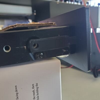 Customer photo showing the back side and support tab of an installed TightPrints trim part